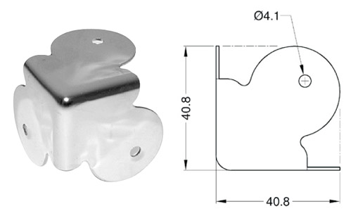 Flat Corner 41mm, chrome CO-4349c