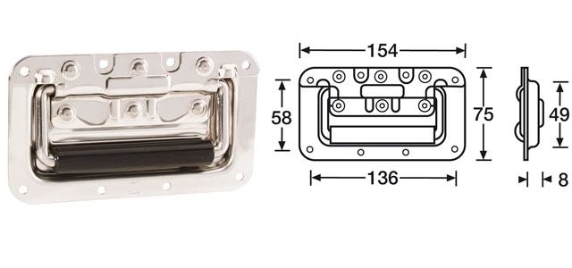 Recessed Sprung Handle 340822