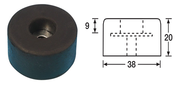 Nóżka gumowa/Large Rubber Foot with Steel Washer