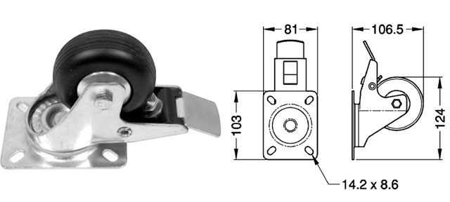 Swivel Castor 80mm