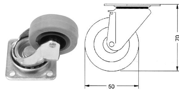 Swivel Castor 50mm